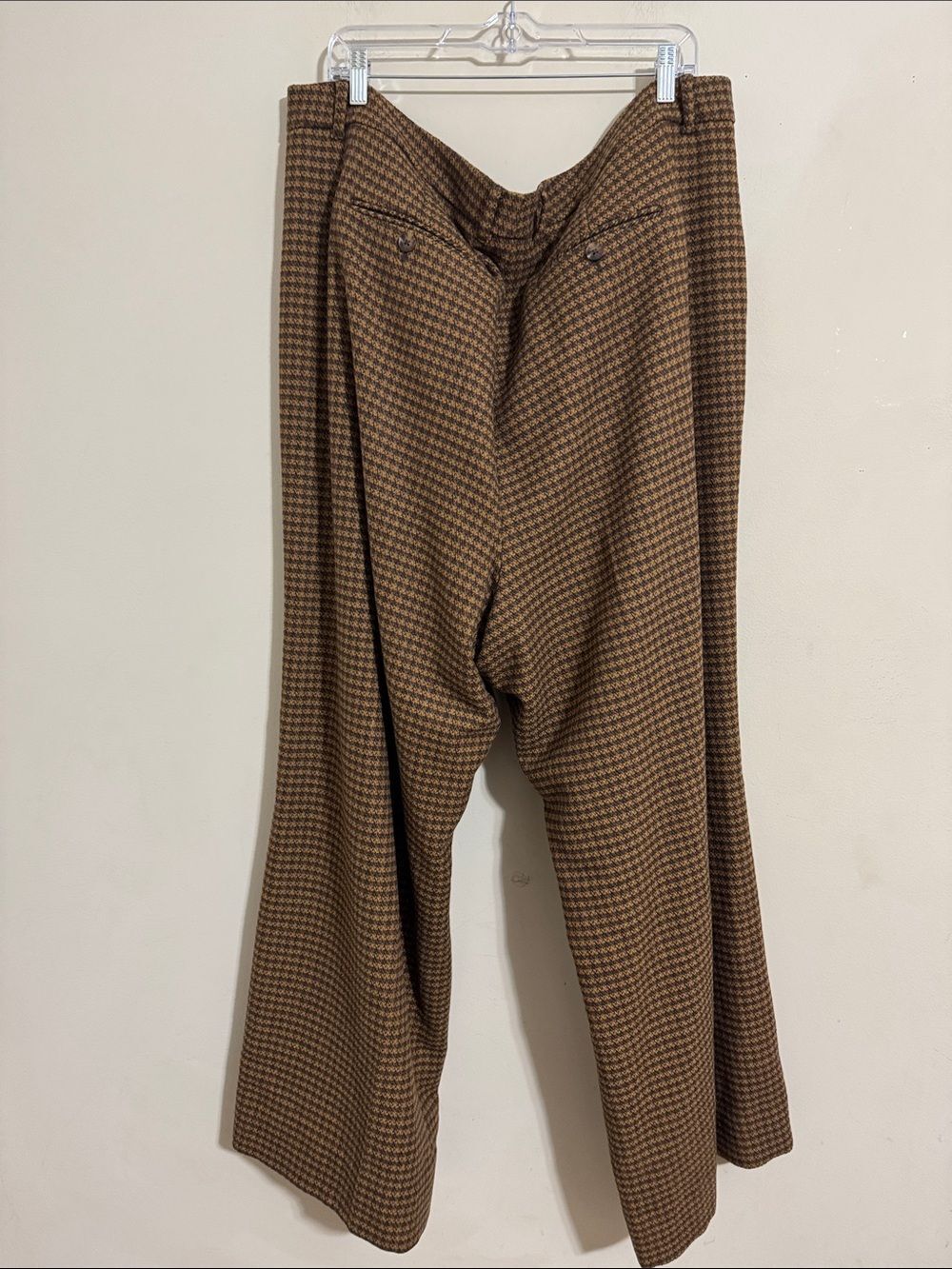 NWT Studio Torrid Wool Blend Wide-Leg Brown Houndstooth Trousers size 22 Career - Picture 7 of 12